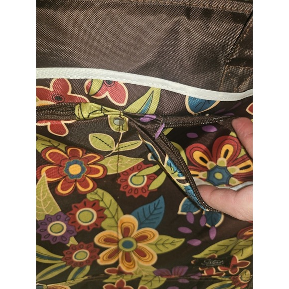 Longaberger‎ Sisters Bliss Baby Diaper Bag w Changing Pad Brown Floral Shower - Picture 3 of 10